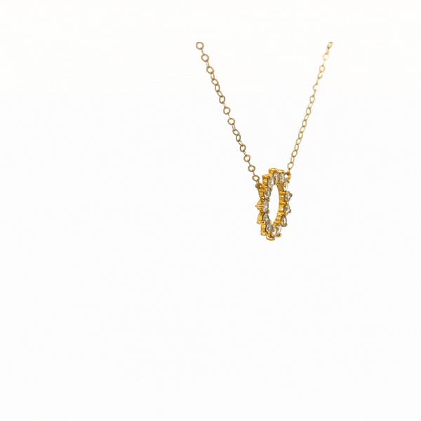 Circle of Life Small Gold Diamond Necklace