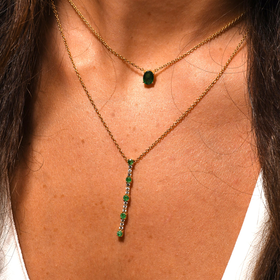 Oval Emerald Necklace - Psylish