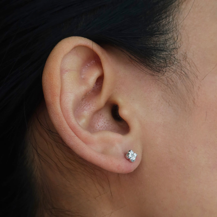 Clover Petite Diamond Studs - Psylish