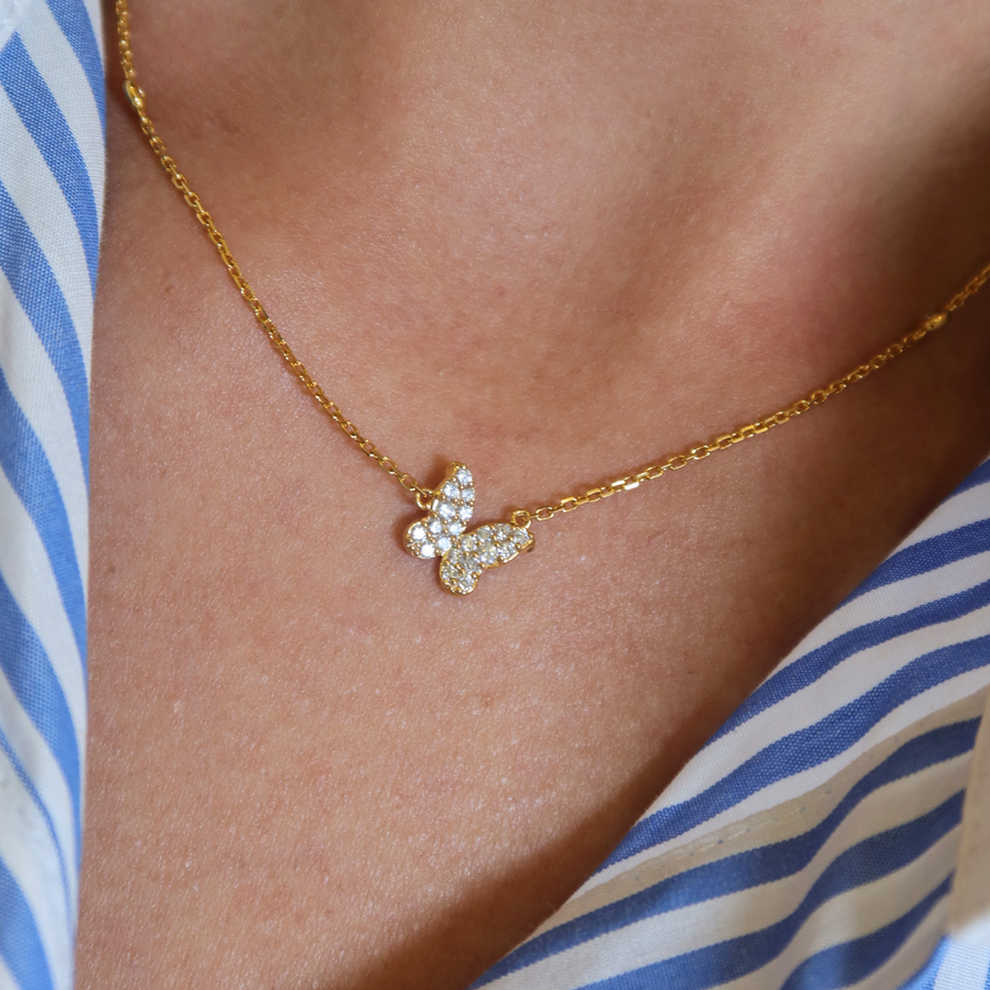 Butterfly Diamond Necklace - Psylish