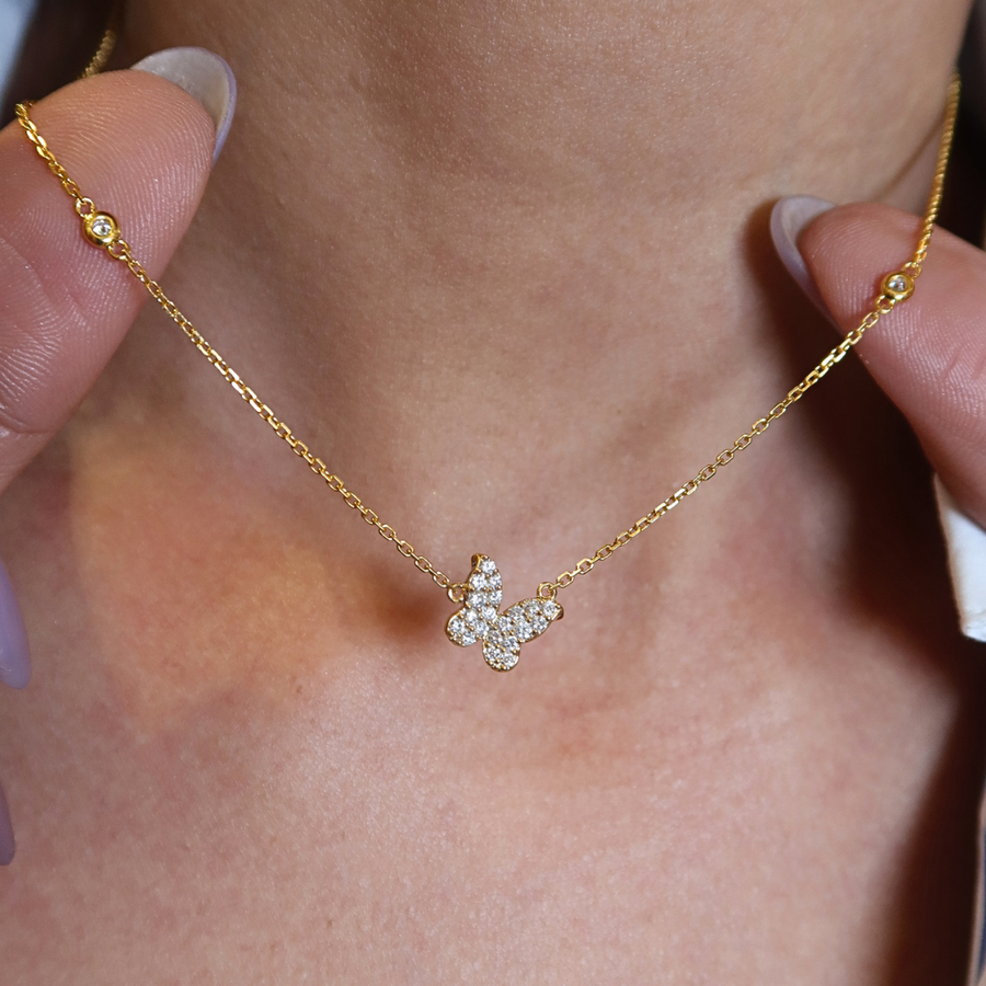 Butterfly Diamond Necklace - Psylish