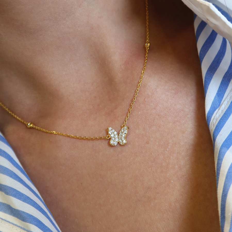 Butterfly Diamond Necklace - Psylish