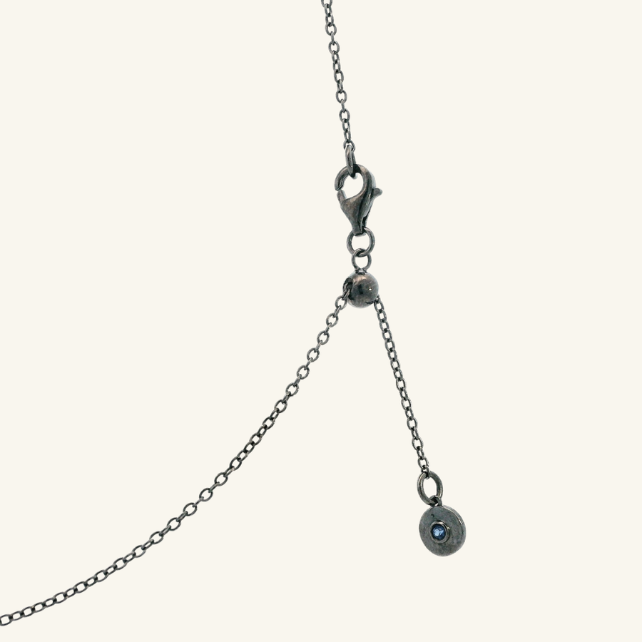 Tichi 'Evil Eye' Black Rhodium & Diamond Necklace - Psylish