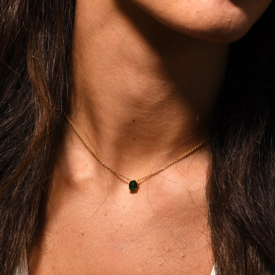 Oval Emerald Necklace - Psylish