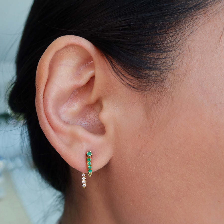 Mia Emerald and White Sapphire Earrings - Psylish