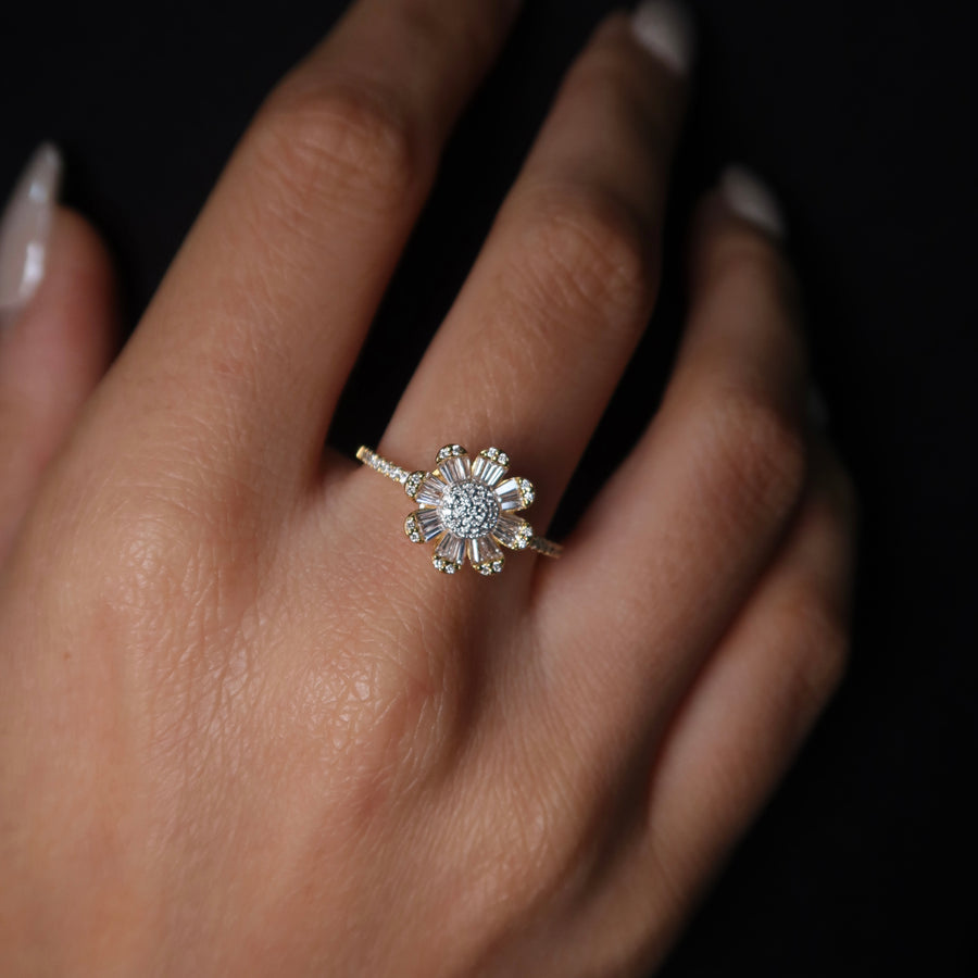 Sunflower Diamond Ring - Psylish