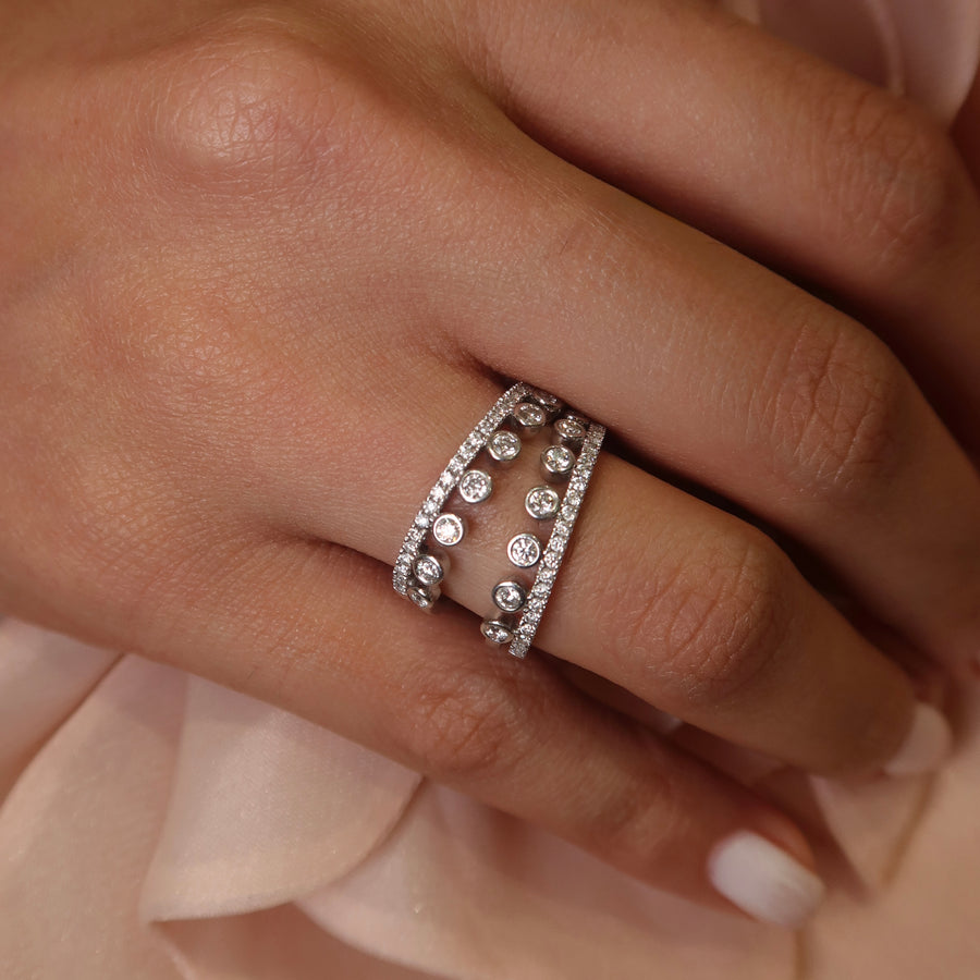 Sariah Diamond Twin Ring - Psylish