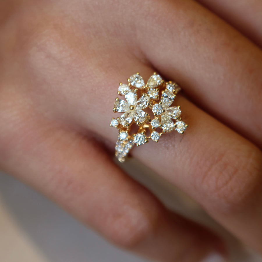 Anne Cluster Diamond Ring - Psylish