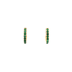 Faye Petite Emerald Huggie Earrings