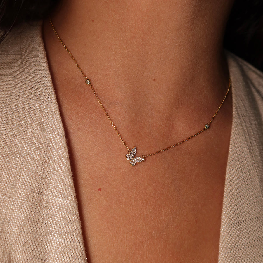 Flutter Diamond Necklace - Psylish