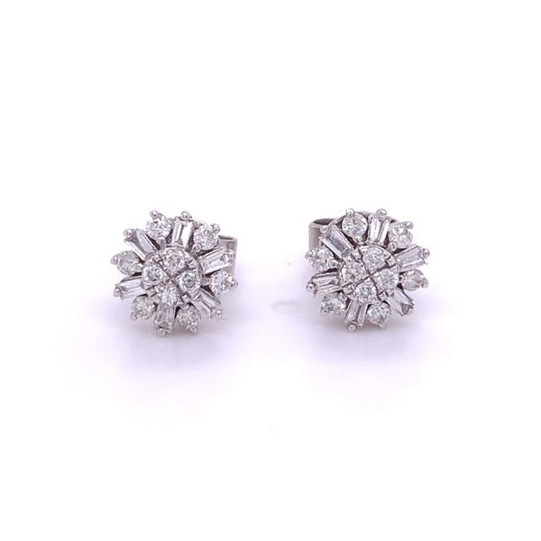 Levi White Stud Earrings