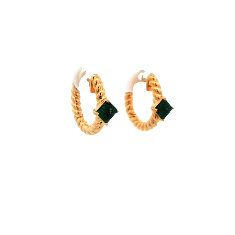 Riaan Emerald Huggie Earrings