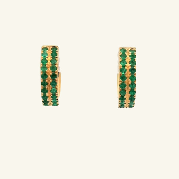 Shay Emerald Huggie Earrings