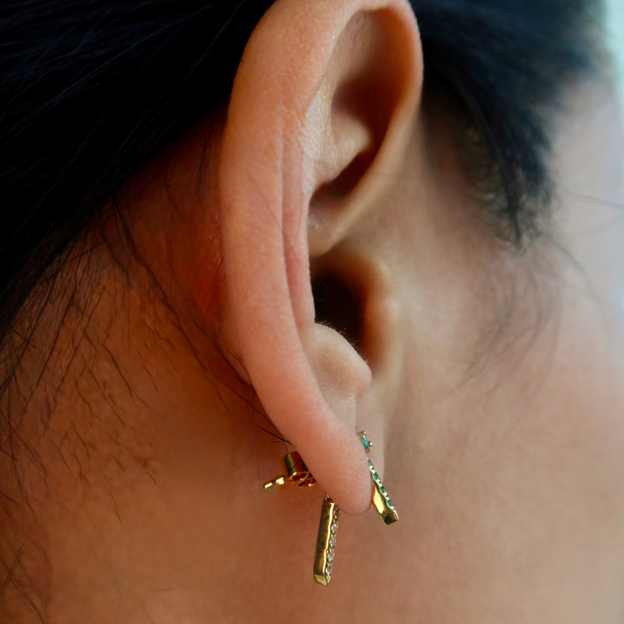 Mia Emerald and White Sapphire Earrings - Psylish