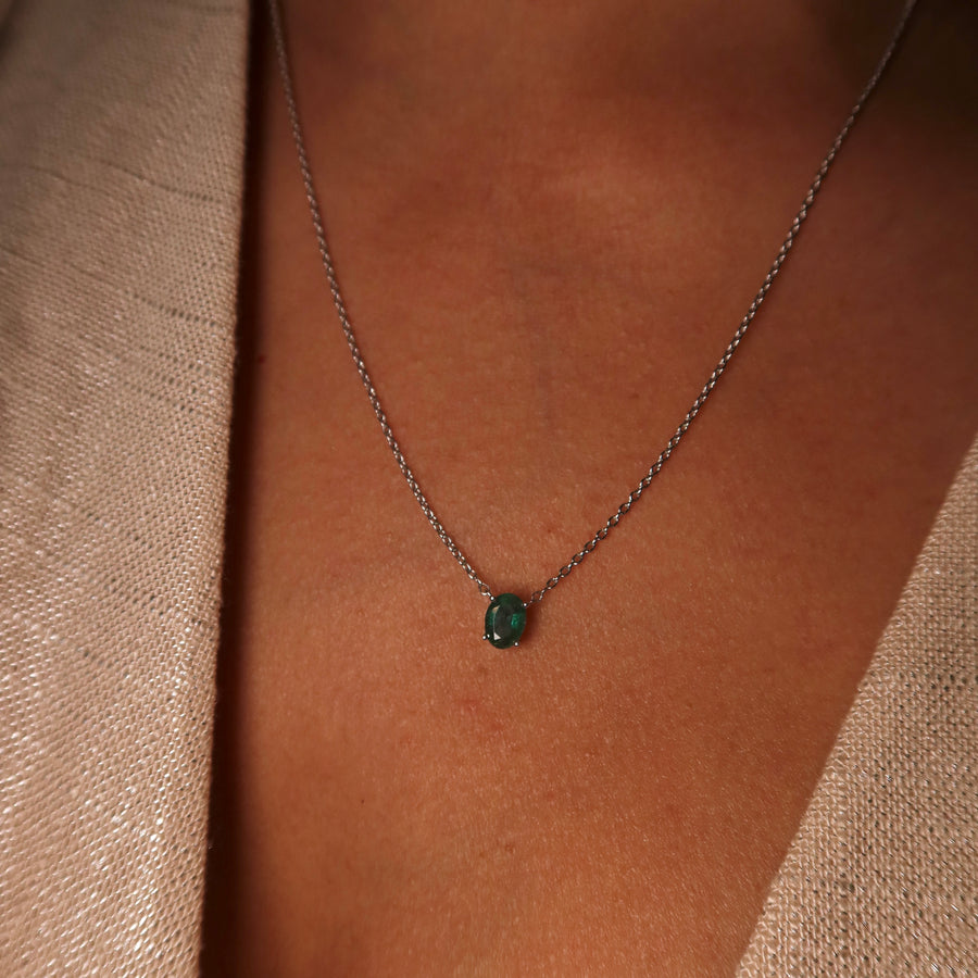 Oval Emerald Necklace - Psylish