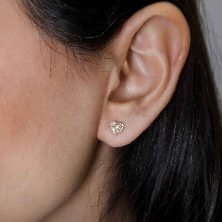 Amara Heart Diamond Studs