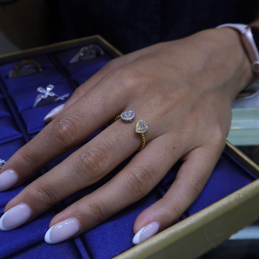 Alma Double Pear Diamond Ring