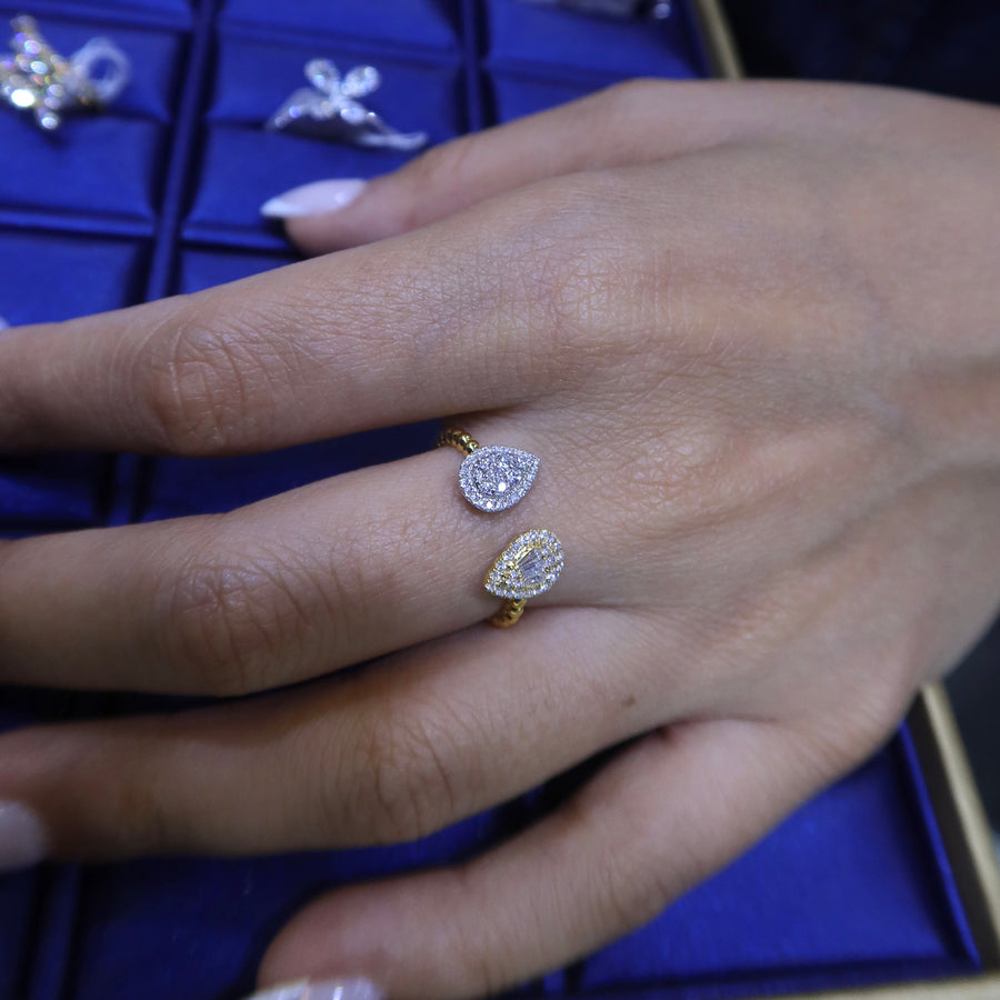 Alma Double Pear Diamond Ring