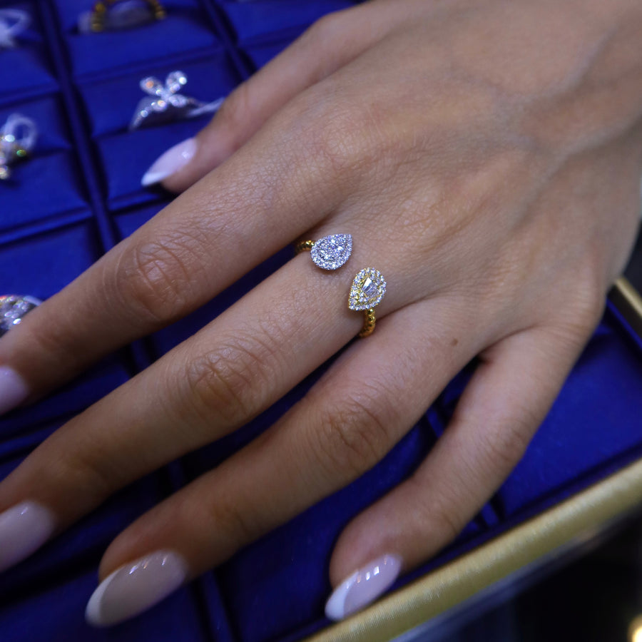 Alma Double Pear Diamond Ring