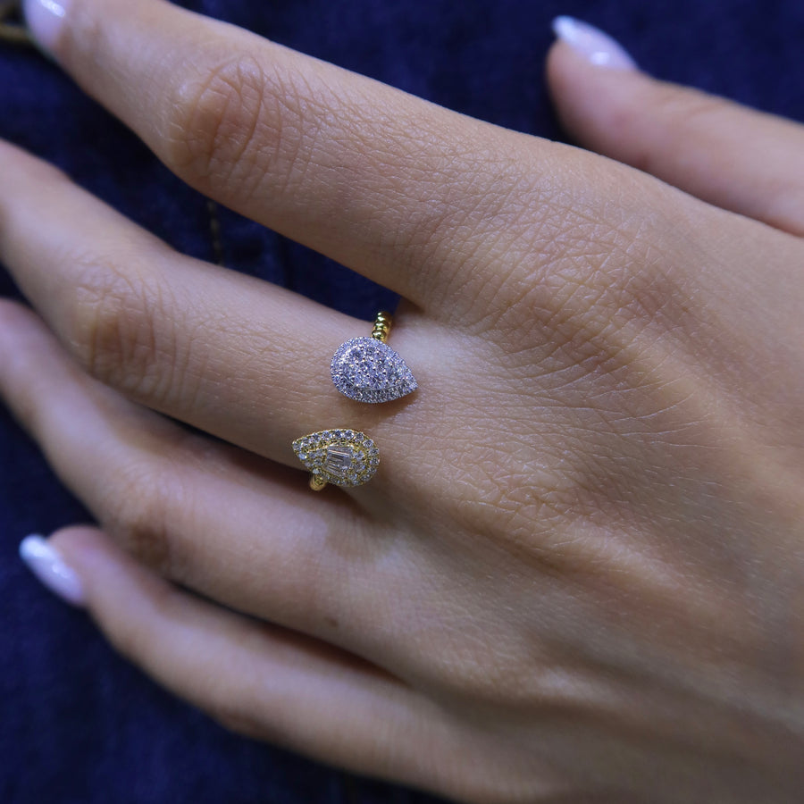 Alma Double Pear Diamond Ring