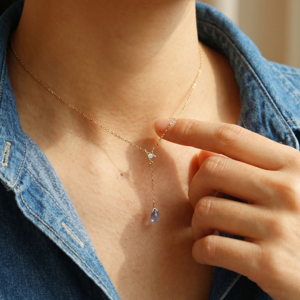 Alula Blue Sapphire Diamond Necklace - Psylish