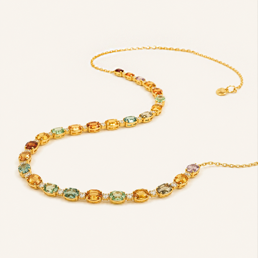 Amelia Rainbow Sapphires Choker Necklace - Psylish
