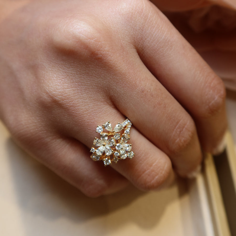 Anne Cluster Diamond Ring - Psylish