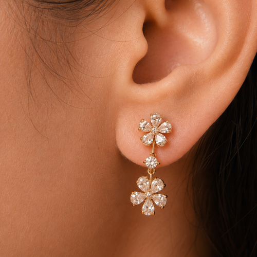 Anne Fleur Dangly Diamond Earrings
