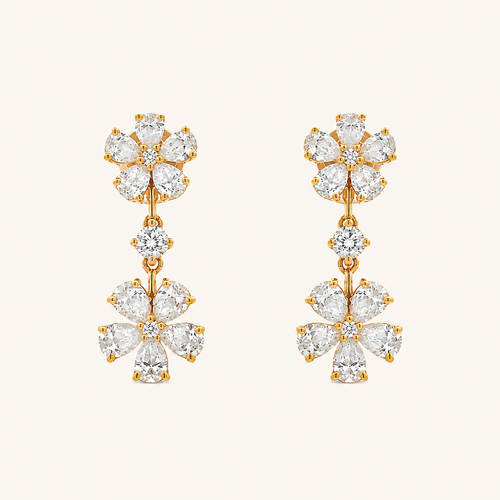 Anne Fleur Dangly Diamond Earrings