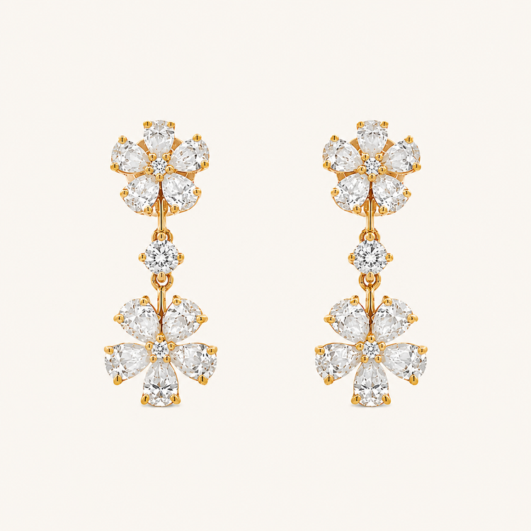 Anne Fleur Dangly Diamond Earrings - Psylish