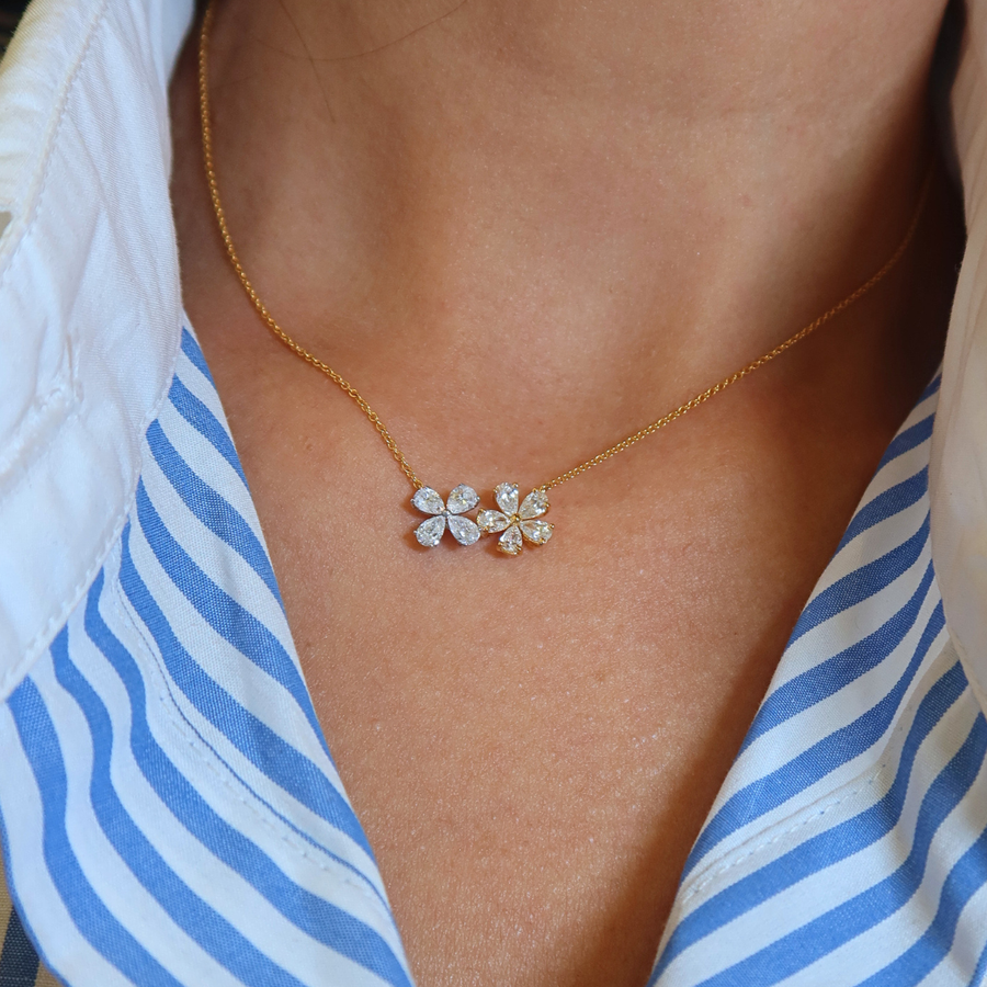 Anne Fleur Deux Diamond Necklace - Psylish