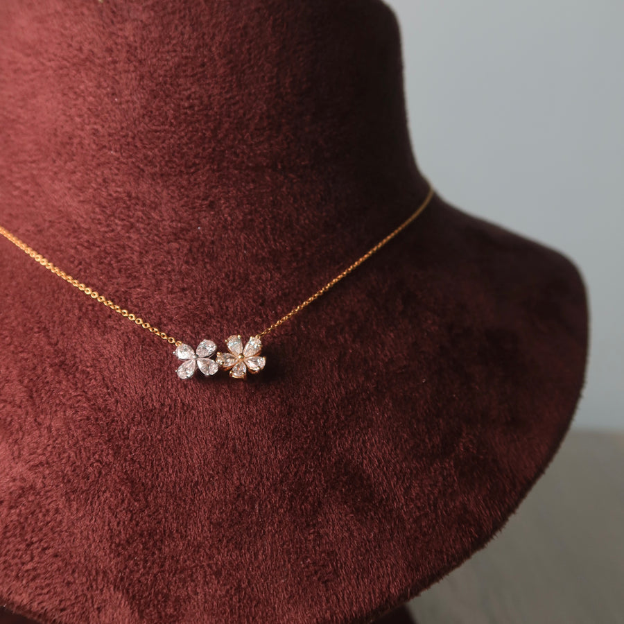 Anne Fleur Deux Diamond Necklace - Psylish