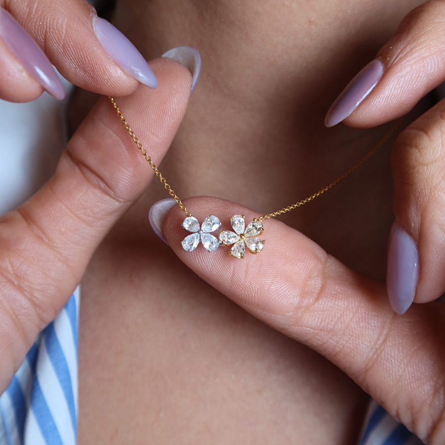 Anne Fleur Deux Diamond Necklace - Psylish