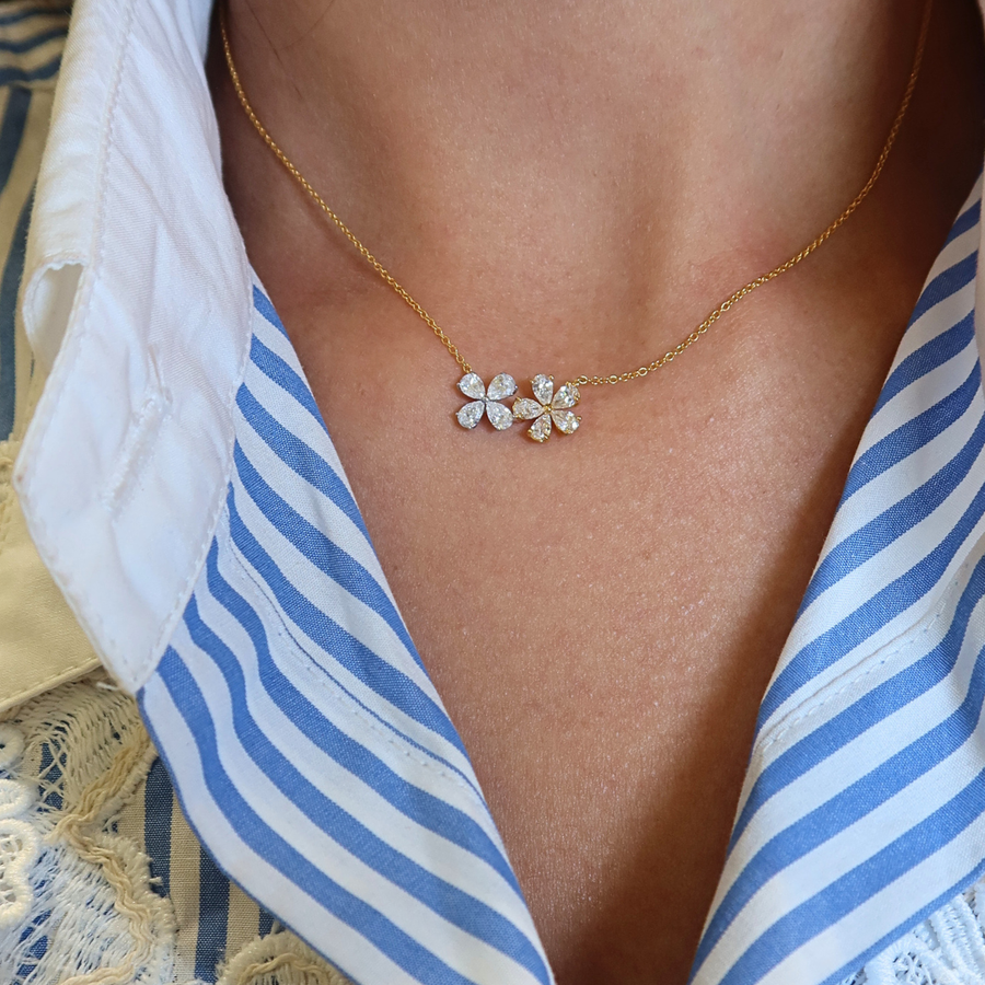 Anne Fleur Deux Diamond Necklace - Psylish