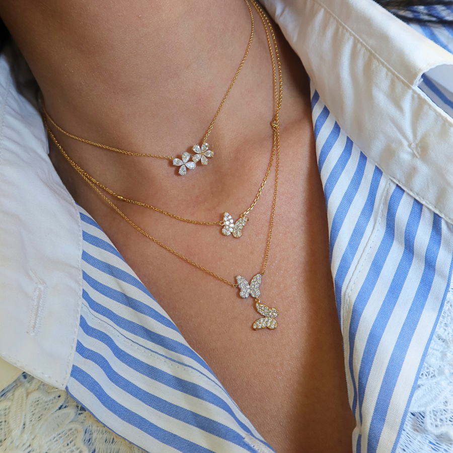 Anne Fleur Deux Diamond Necklace - Psylish