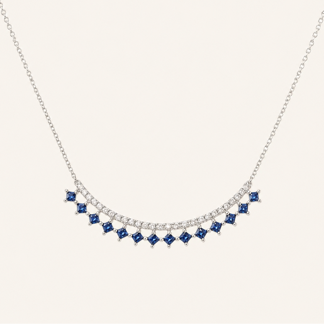Aurelia Blue Sapphire Diamond Necklace - Psylish
