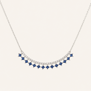 Aurelia Blue Sapphire Diamond Necklace - Psylish
