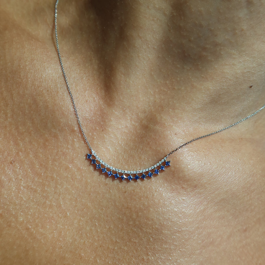 Aurelia Blue Sapphire Diamond Necklace - Psylish