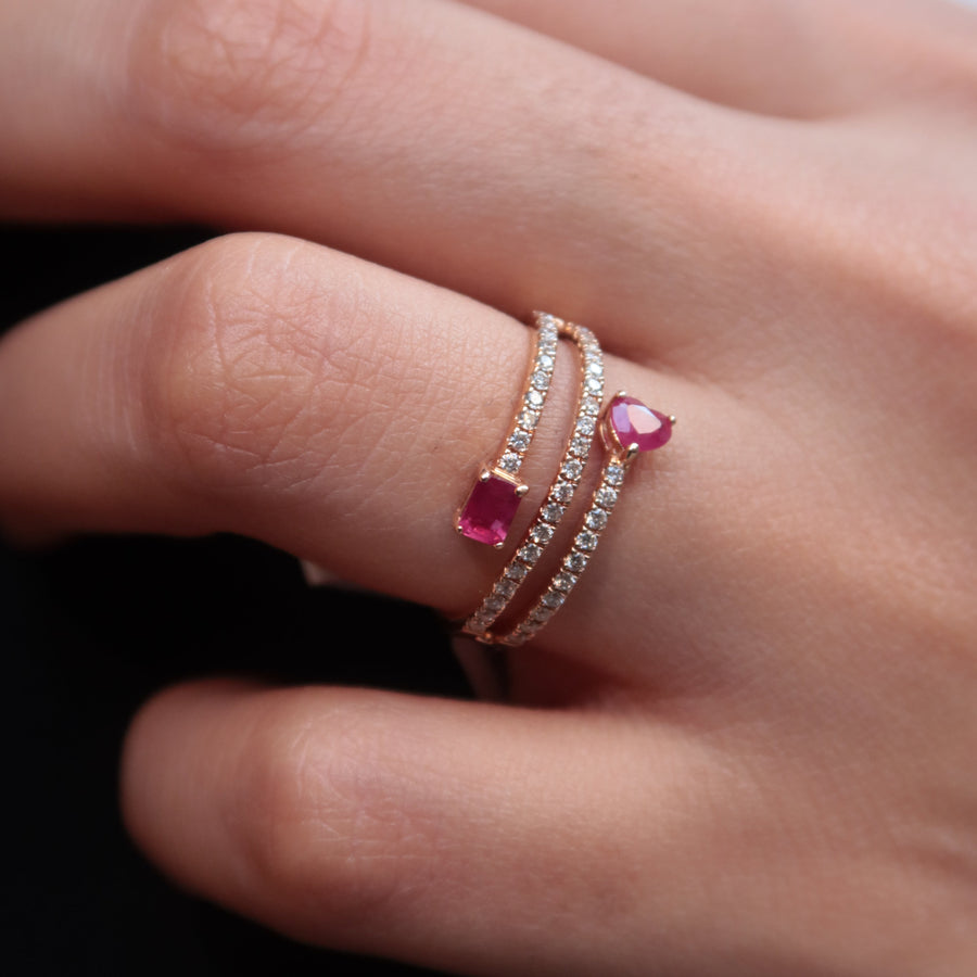 Aviva Ruby Diamond Ring - Psylish