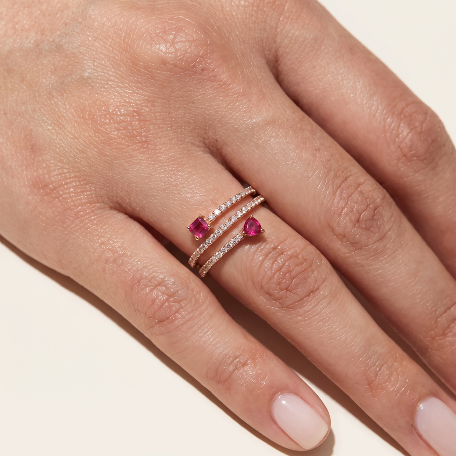 Aviva Ruby Diamond Ring - Psylish