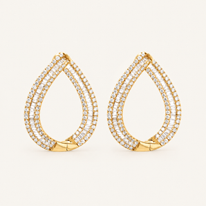 Blake Diamond Yellow Gold Hoops