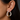 Blake Yellow Gold Diamond Hoops On Ear Close UP