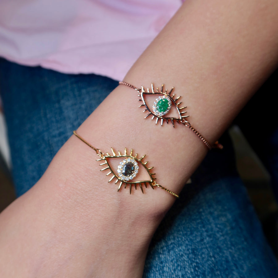 Tichi 'Evil Eye'  Emerald Bracelet - Psylish