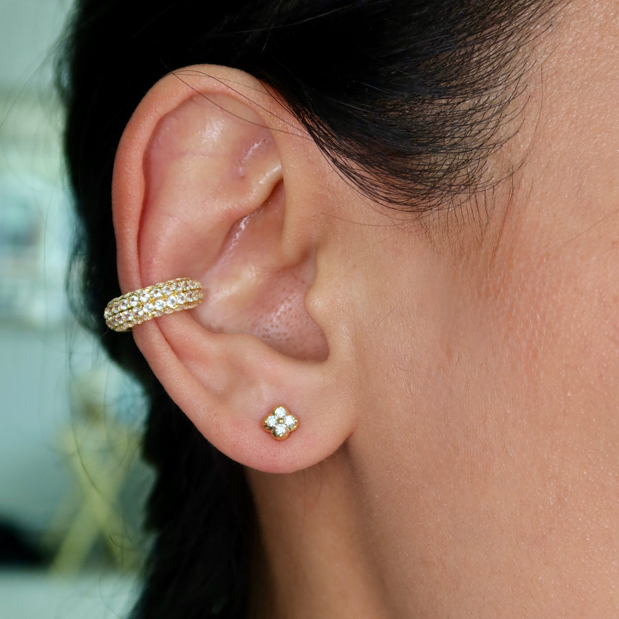 Clover Petite Diamond Studs - Psylish