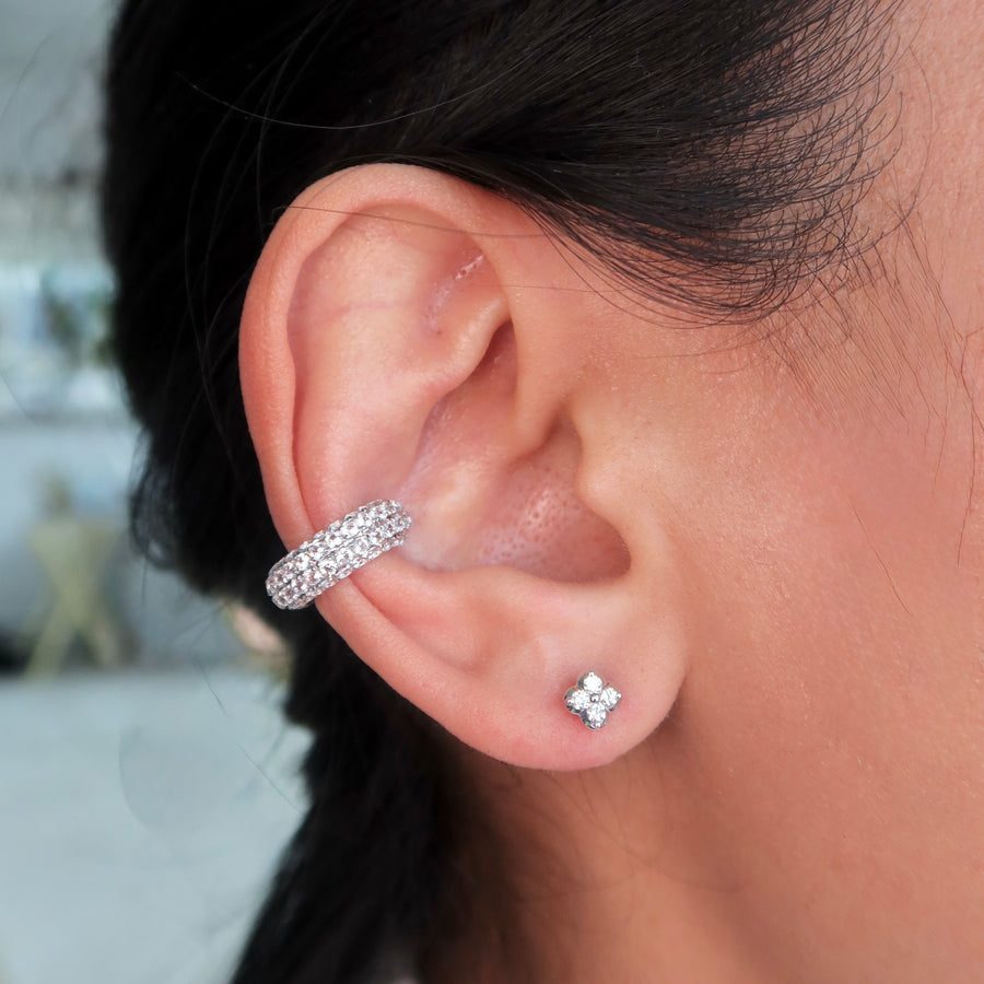 Clover Petite Diamond Studs - Psylish