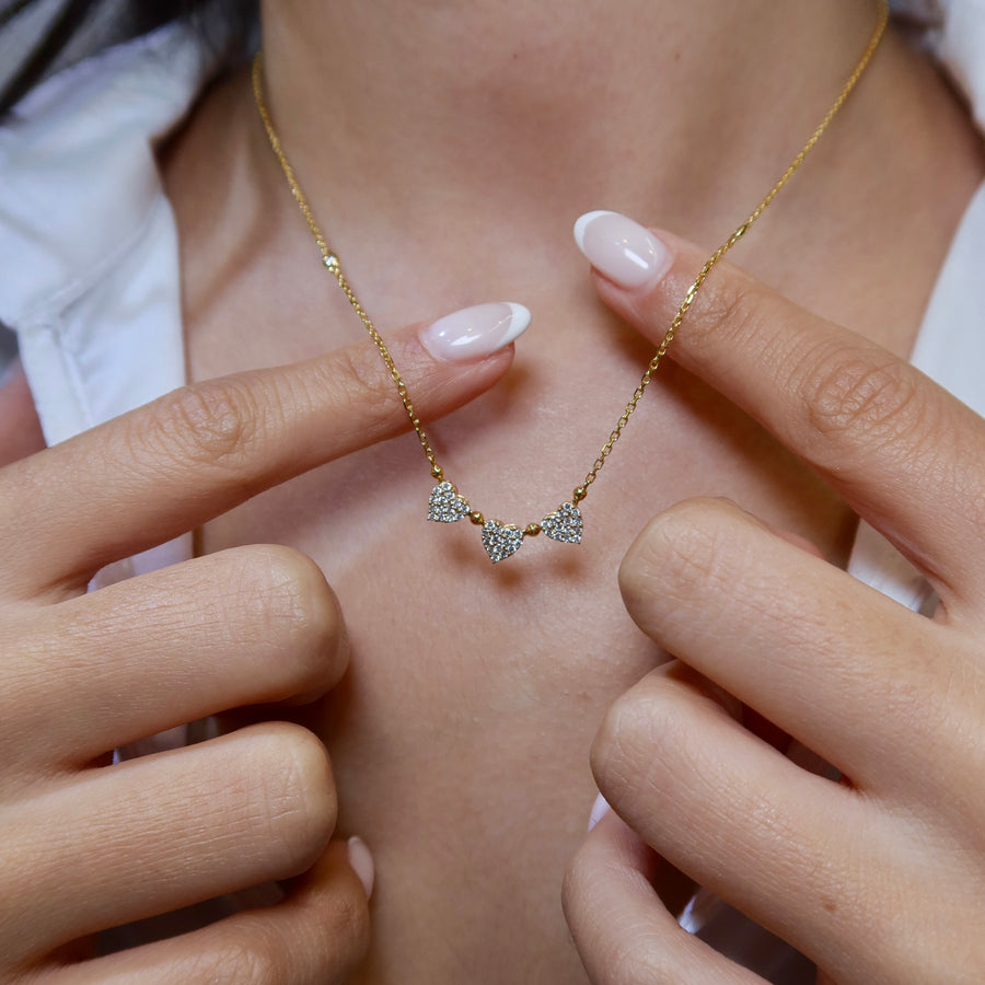 Heart Trio Diamond Necklace