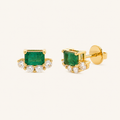 Zambia Emerald Sapphire Studs