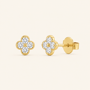 Clover Petite Diamond Studs - Psylish