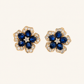 Gia Fleur Blue Sapphire Earrings Studs