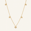 Five Petit Hearts Diamond Necklace